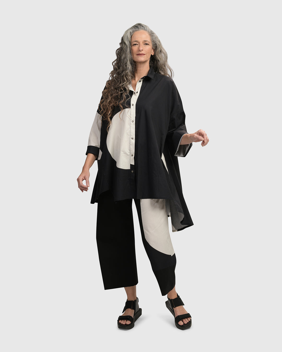 Urban Madison Tunic Shirt, Black/white