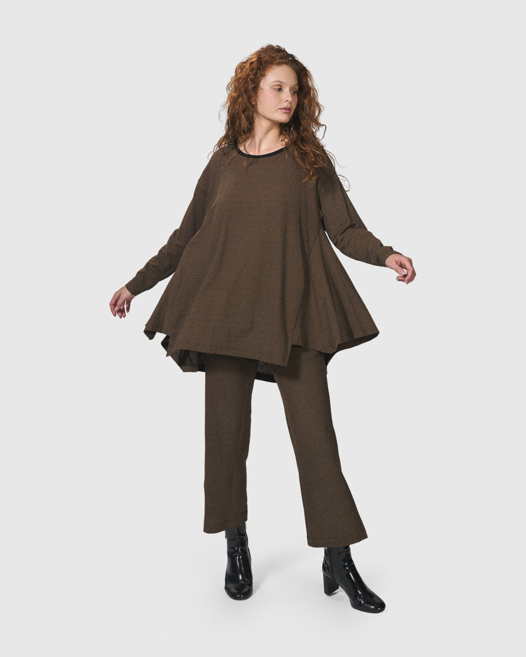Essential Flared Top, Brown