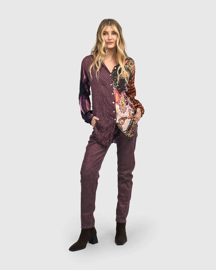 Paisley Iconic Stretch Jeans, Purple