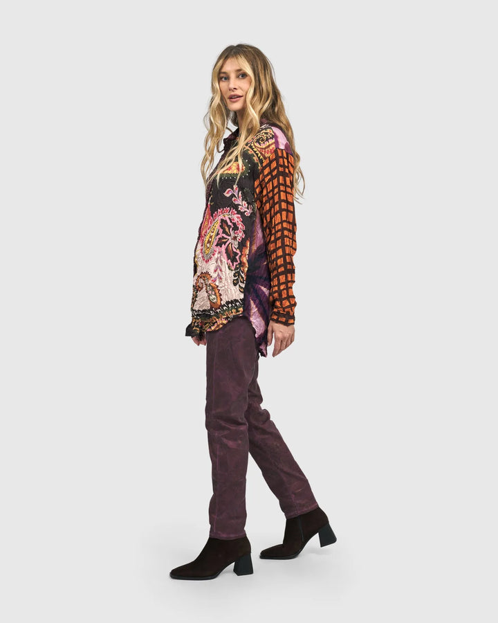 Paisley Iconic Stretch Jeans, Purple