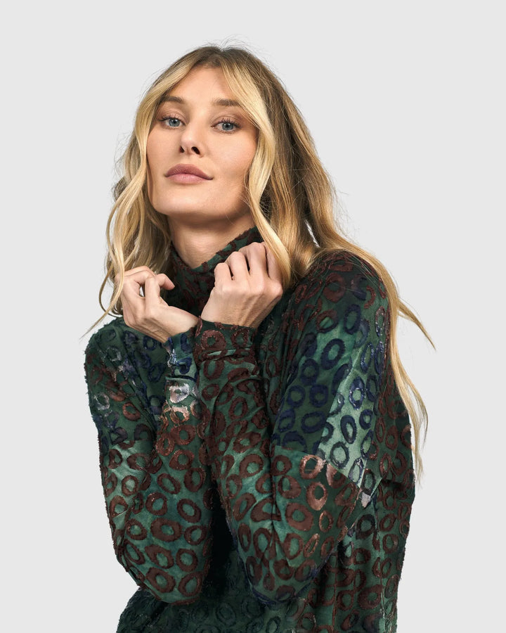 Lenore Turtleneck Top, Lagoon