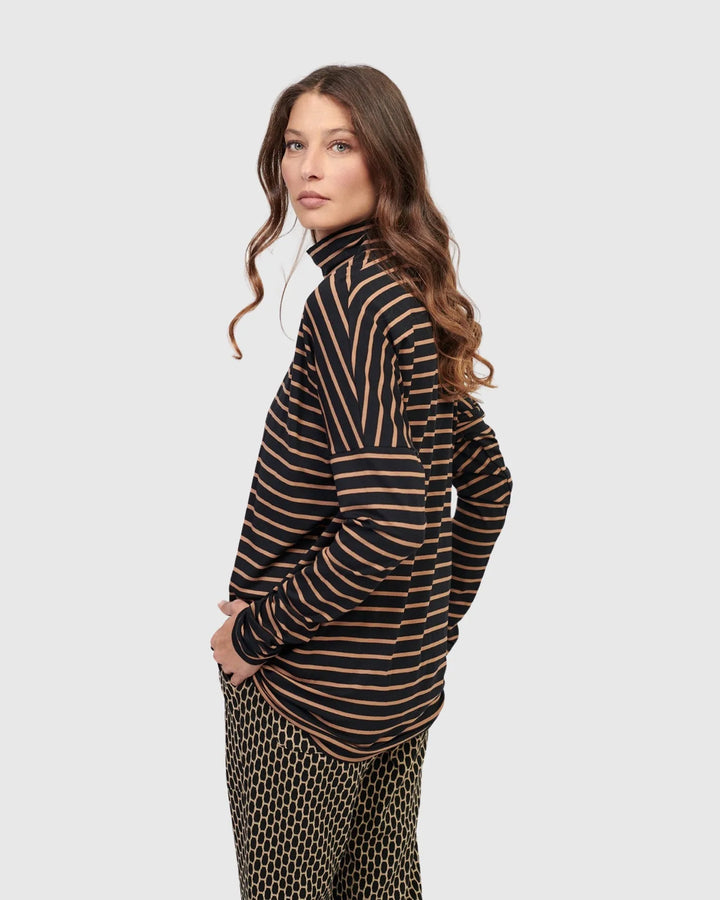 Lenore Turtleneck Top, Stripes