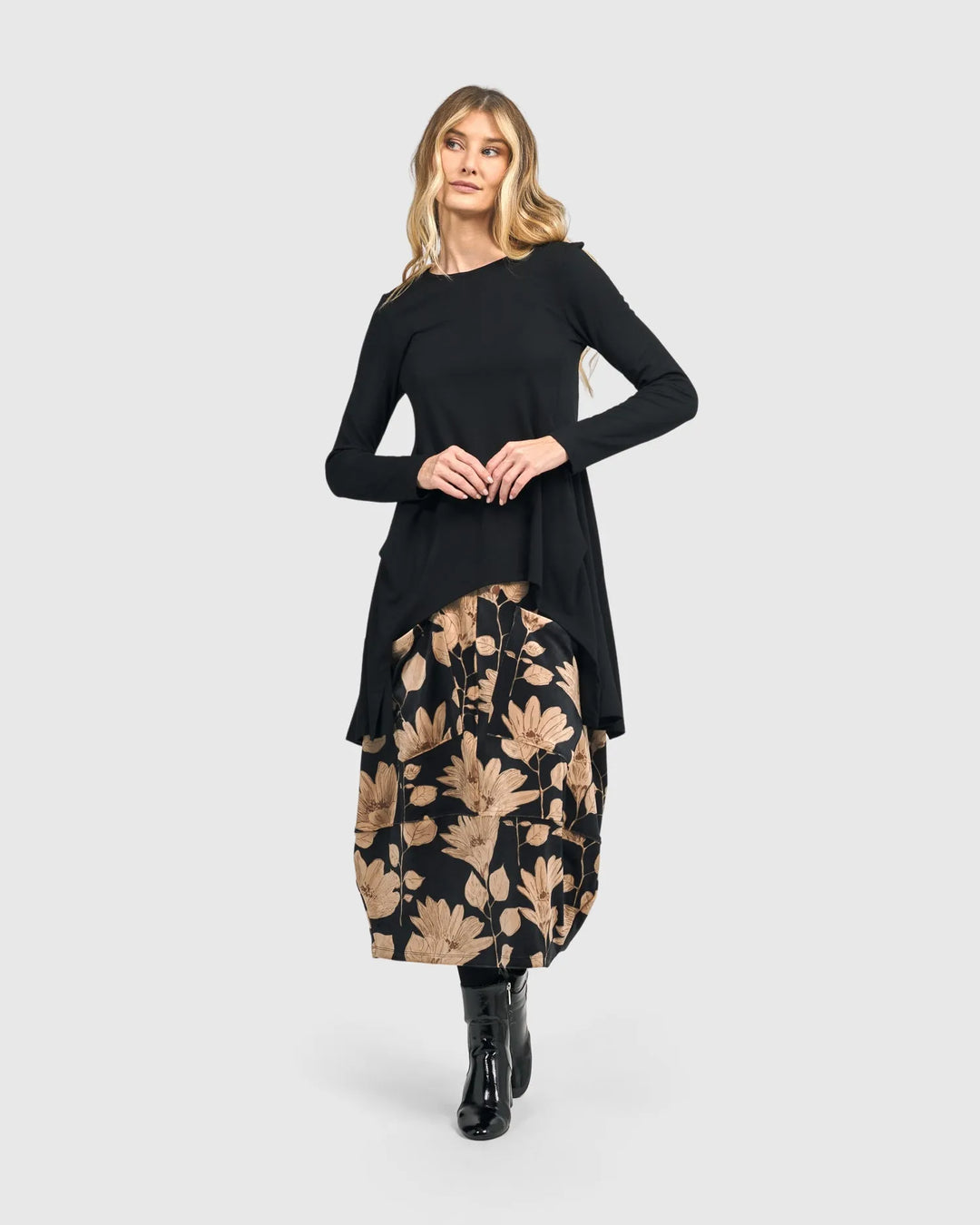 Pippa Velvet Skirt, Floral