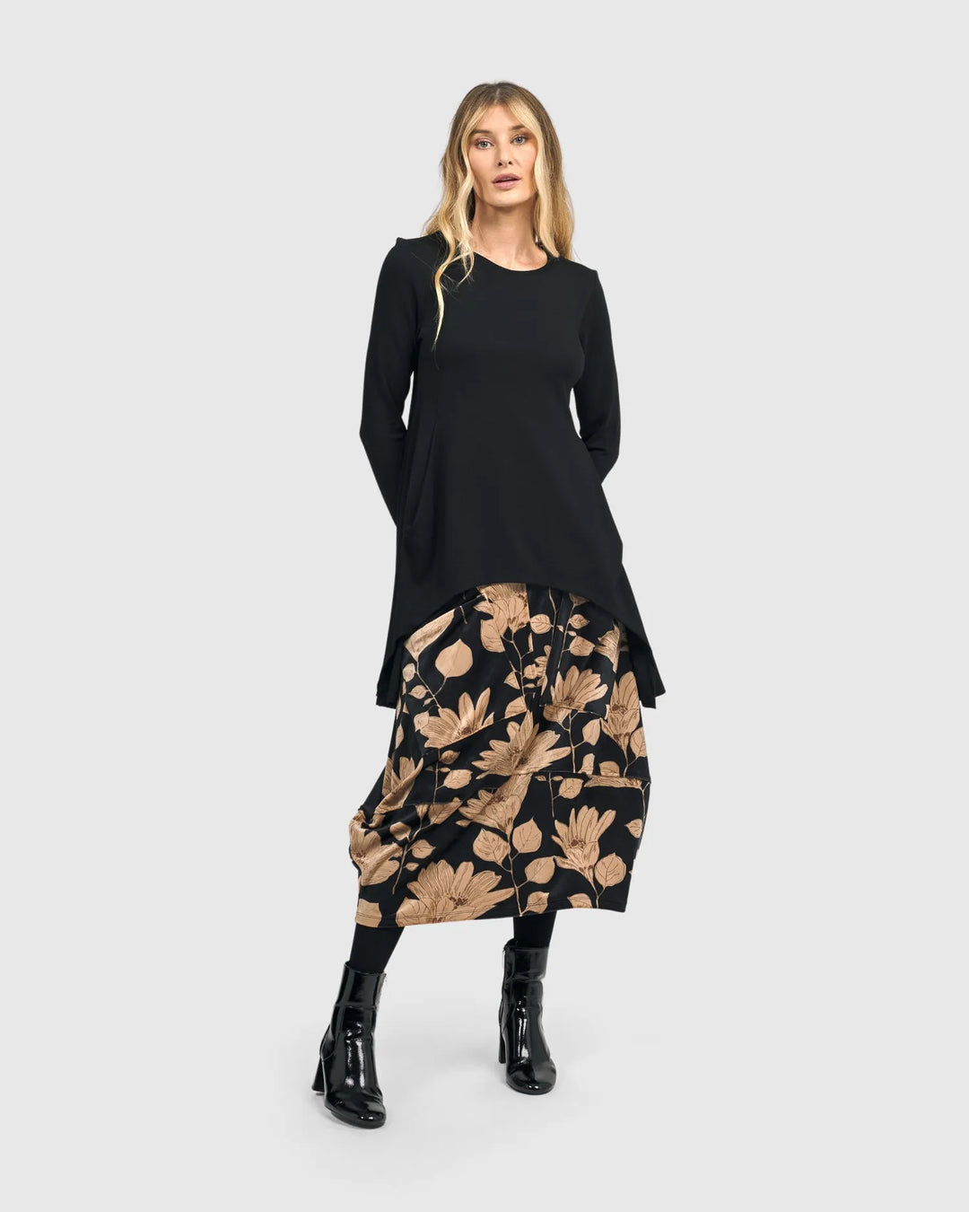 Pippa Velvet Skirt, Floral