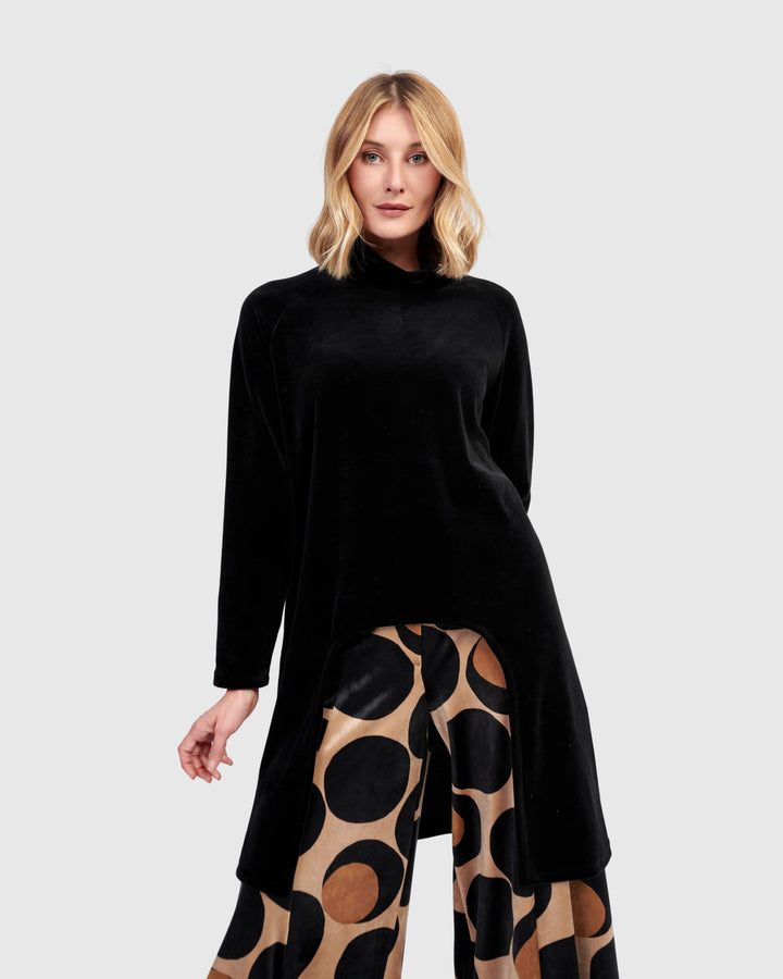 Everyday Velvet Cutout Top, Black