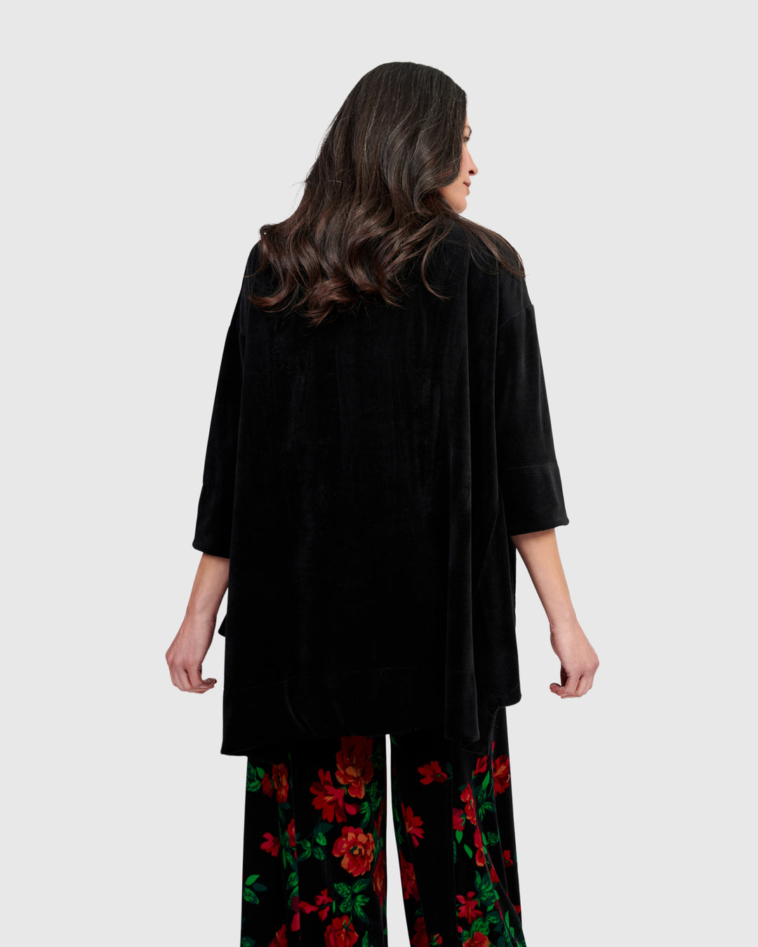 Everyday Velvet Trapeze Top, Black