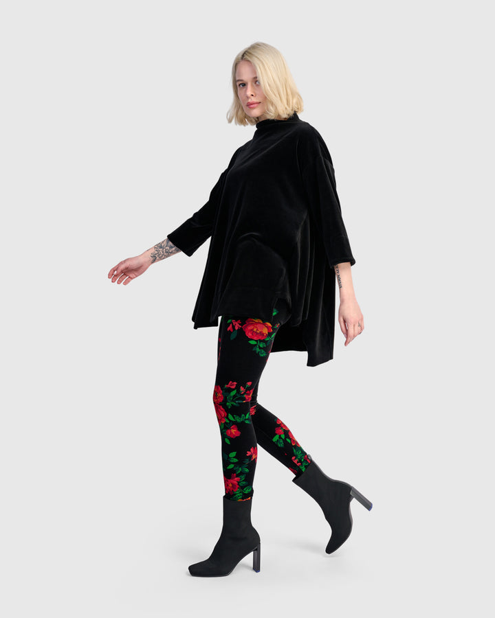 Everyday Velvet Trapeze Top, Black