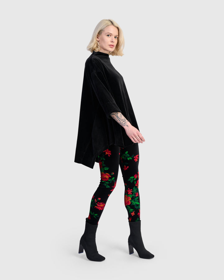 Everyday Velvet Trapeze Top, Black