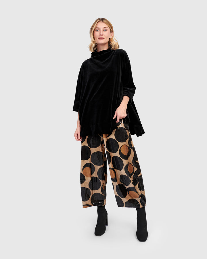 Everyday Velvet Trapeze Top, Black