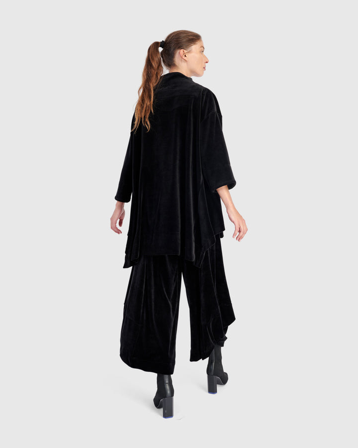 Everyday Velvet Trapeze Top, Black