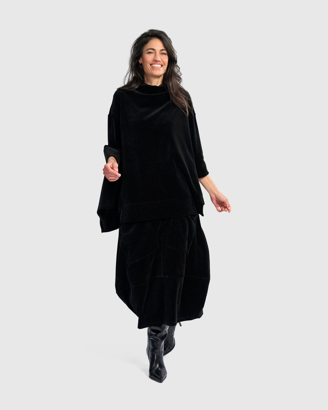 Everyday Velvet Licorice Skirt, Black