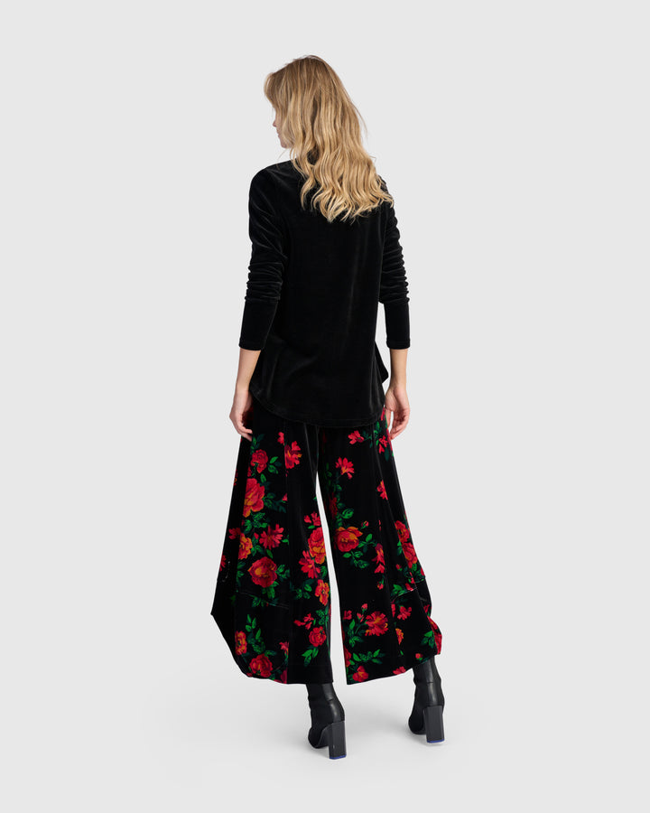 Everyday Velvet V-neck Top, Black