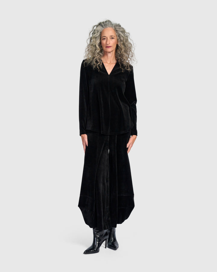 Everyday Velvet Punto Pants, Black