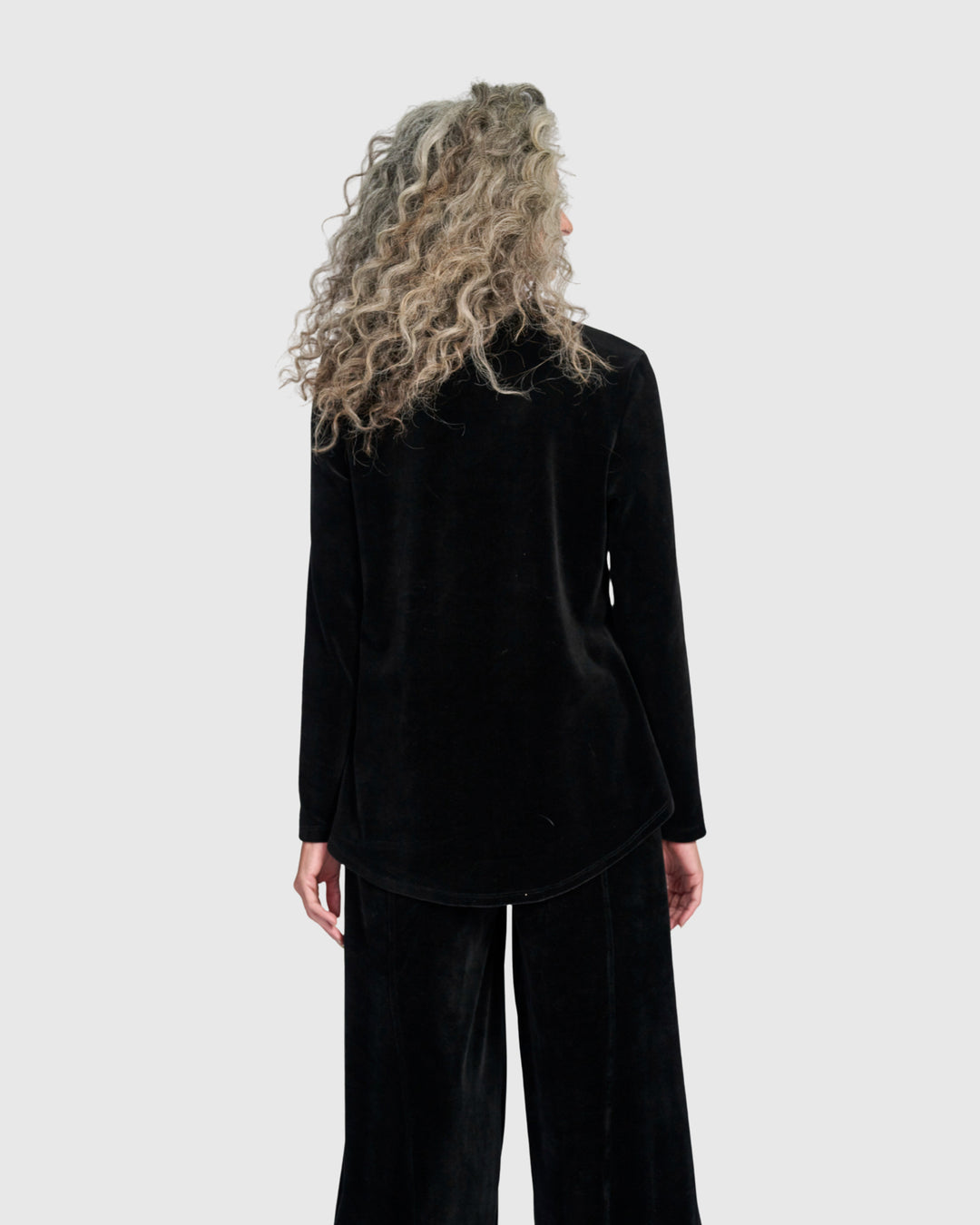 Everyday Velvet V-neck Top, Black