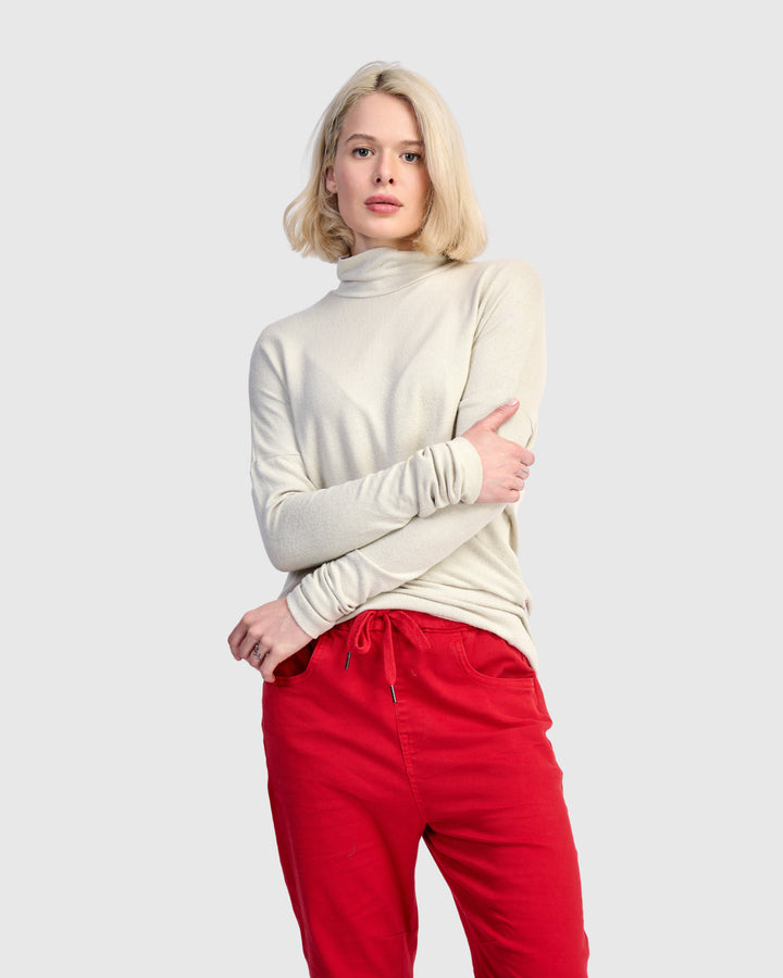 Soft Knit Turtleneck, Cream