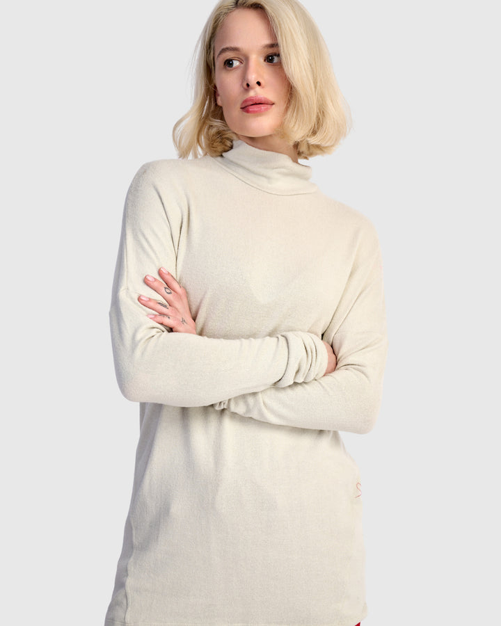 Soft Knit Turtleneck, Cream