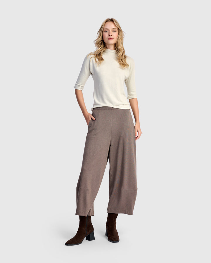 Soft Knit Mockneck Tee, Cream