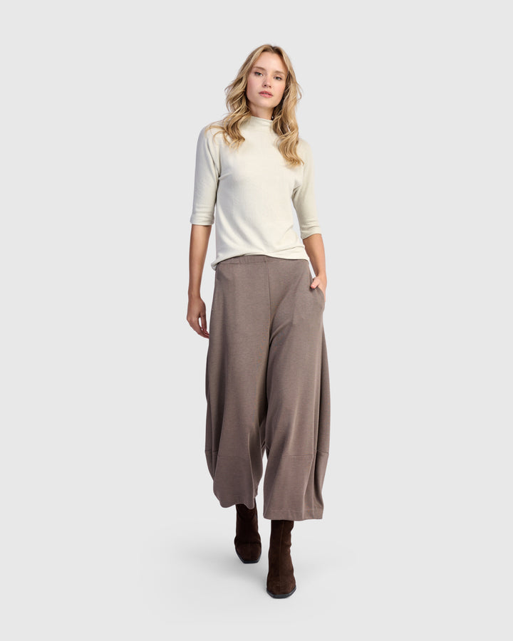 Soft Knit Mockneck Tee, Cream