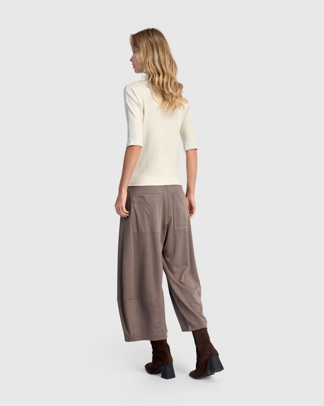 Soft Knit Mockneck Tee, Cream