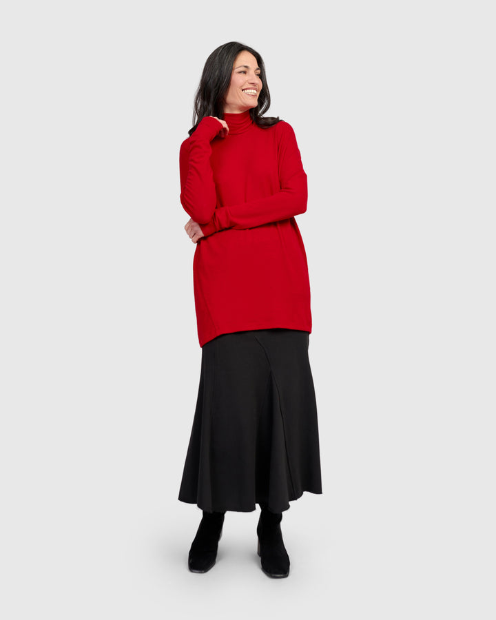 Soft Knit Turtleneck, Red