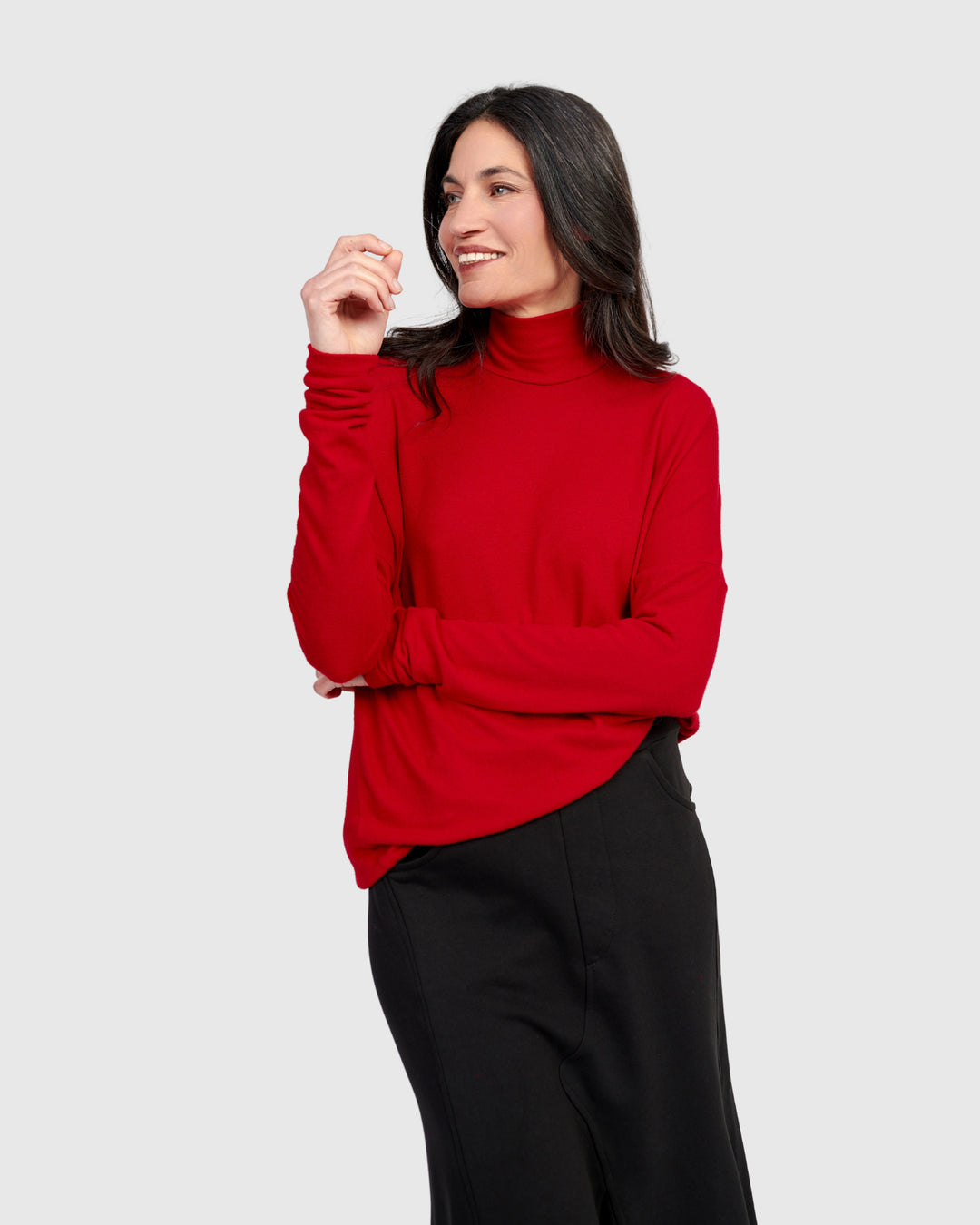 Soft Knit Turtleneck, Red