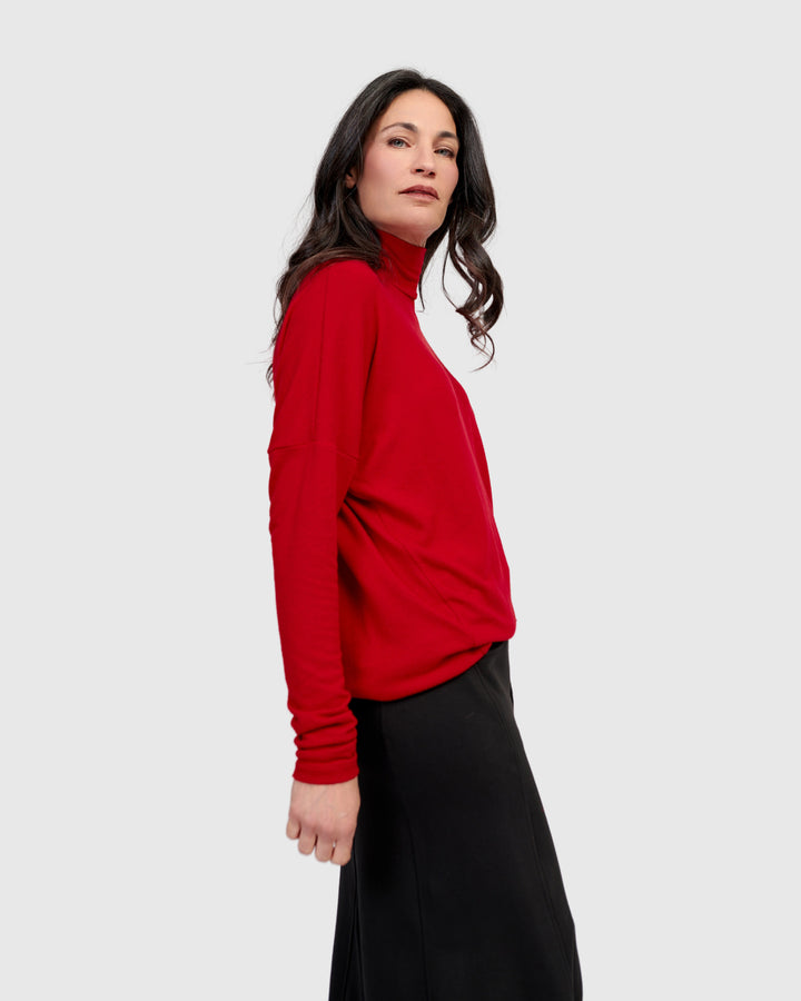 Soft Knit Turtleneck, Red