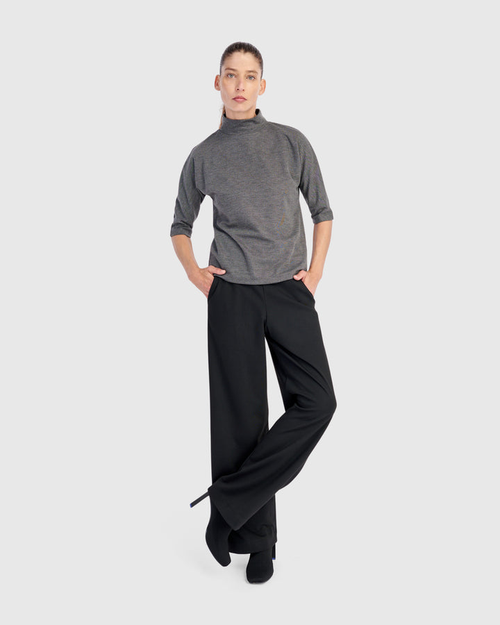 Essential Heavyweight Mockneck Tee, Grey