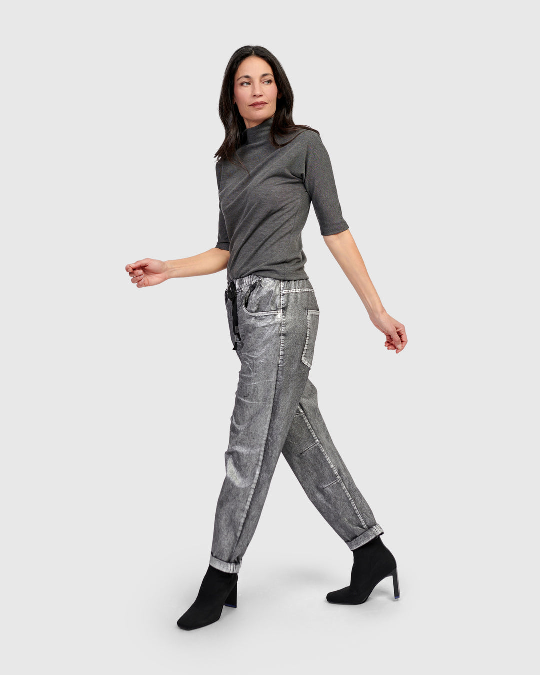 Essential Heavyweight Mockneck Tee, Grey