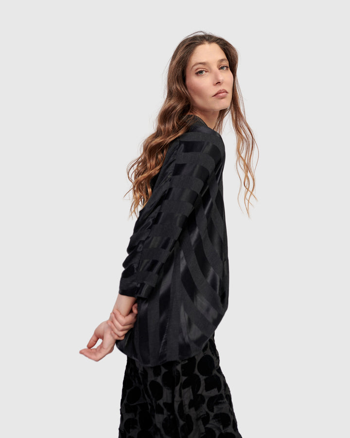 Fatima Draped Top, Black
