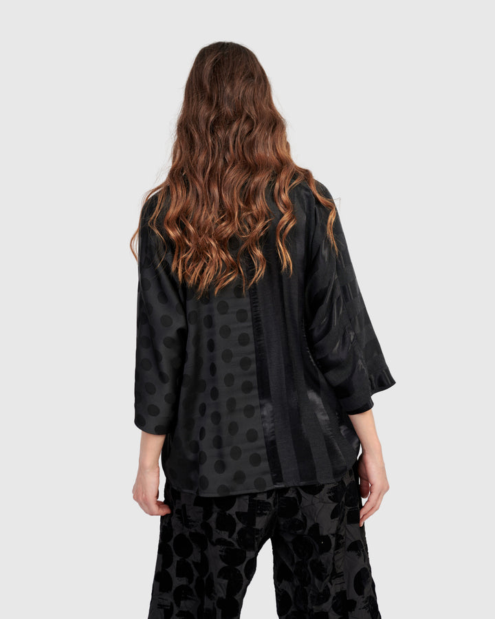 Fatima Draped Top, Black