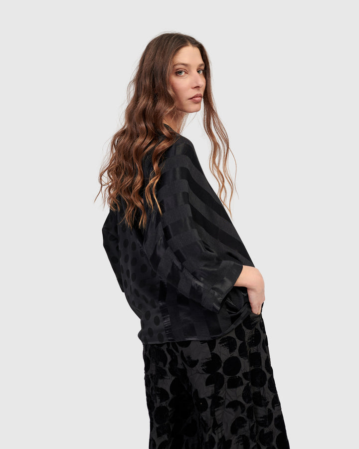 Fatima Draped Top, Black