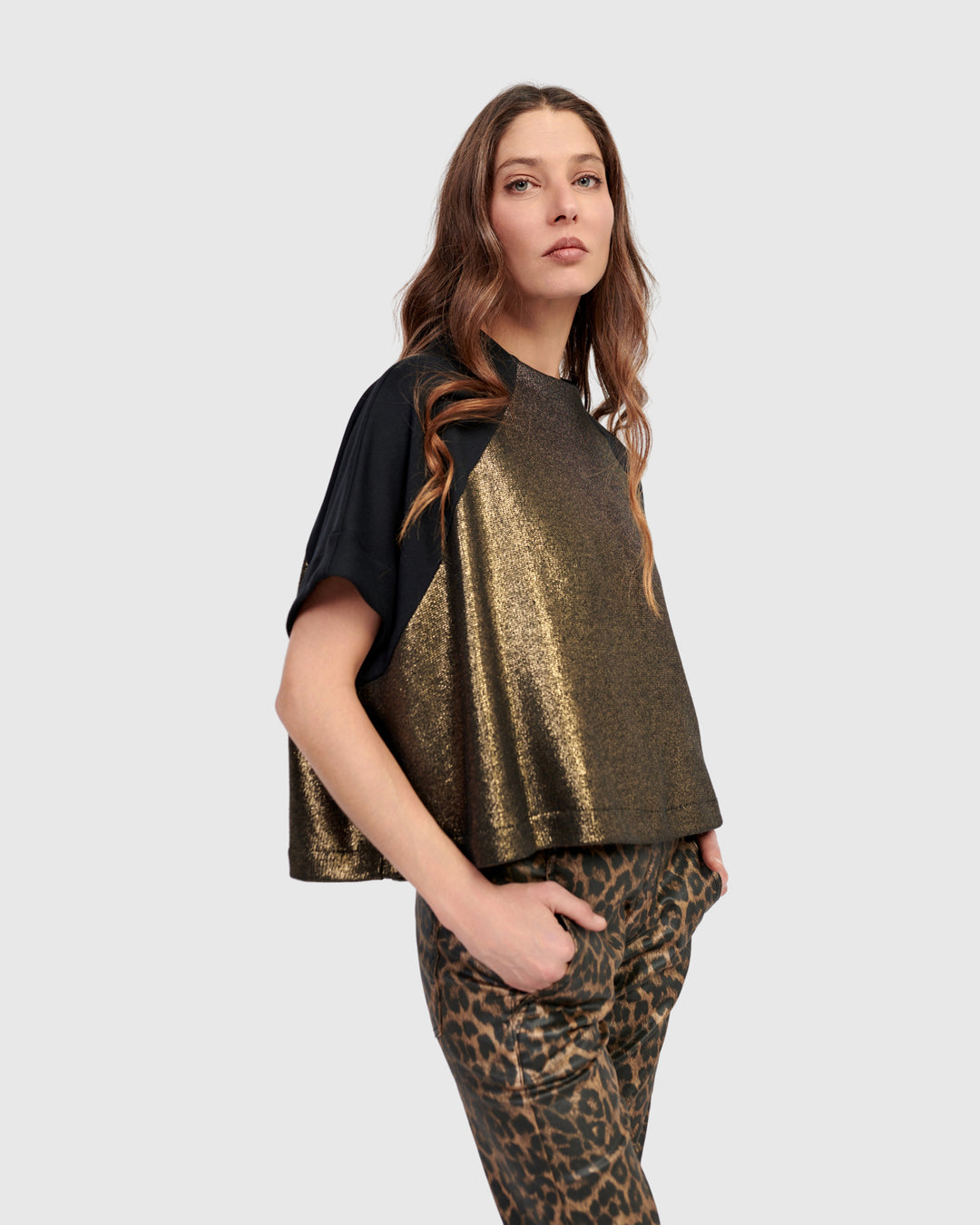 Velma Raglan Top, Gold