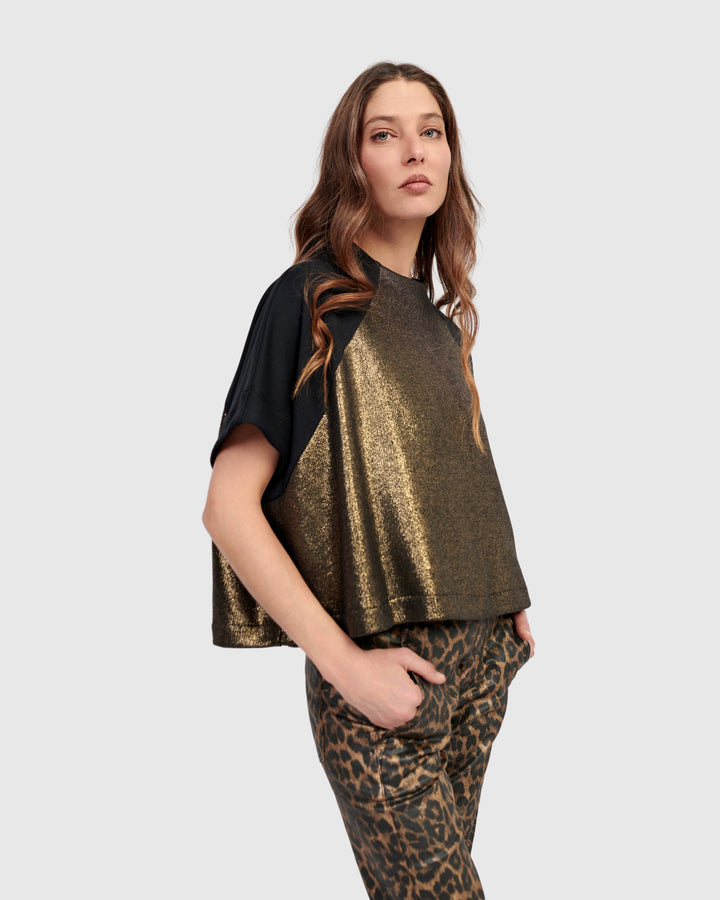 Velma Raglan Top, Gold