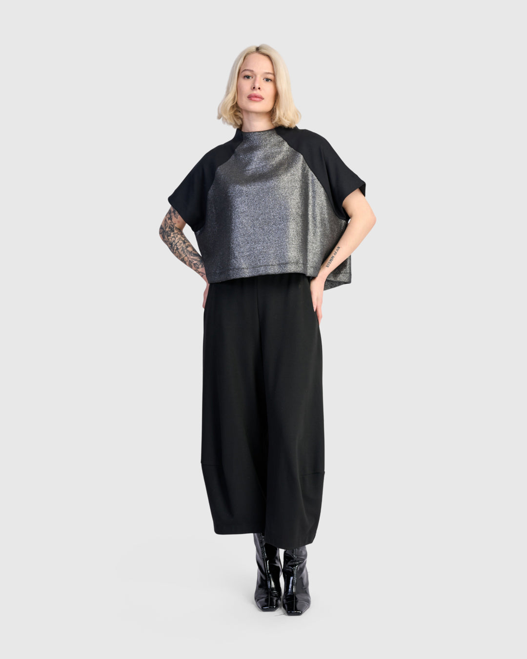 Velma Raglan Top, Silver
