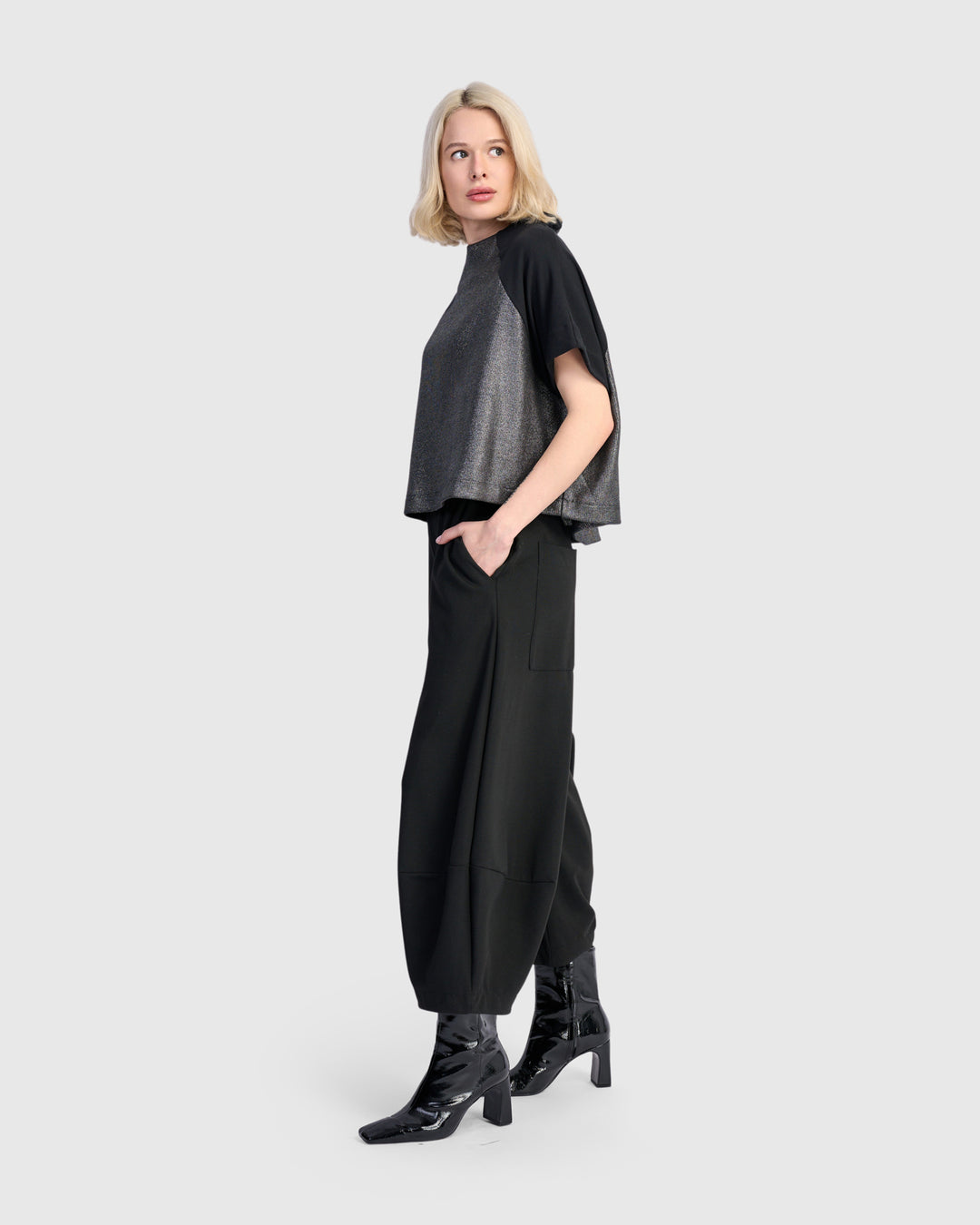 Cozy Heavyweight Lantern Pants, Black