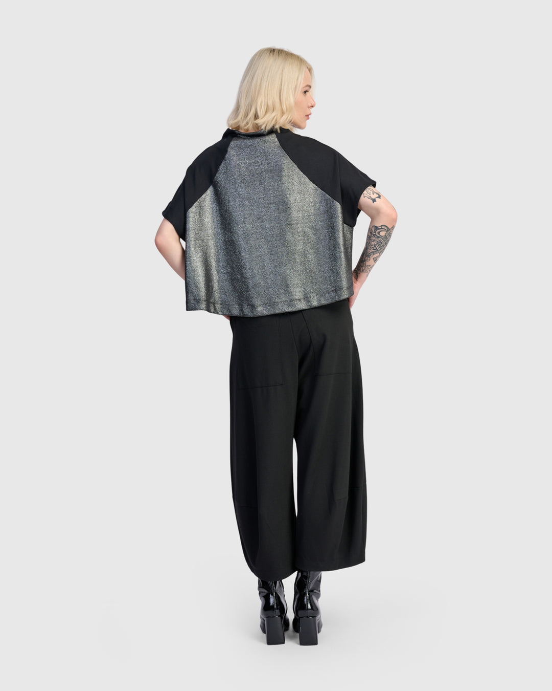 Velma Raglan Top, Silver