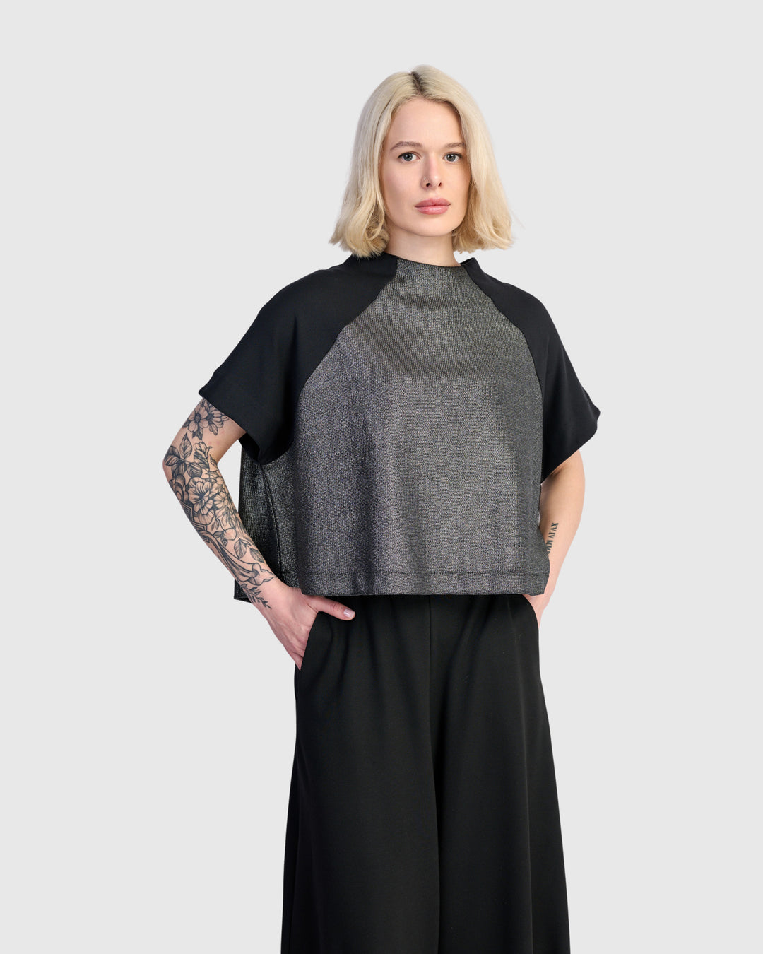Velma Raglan Top, Silver