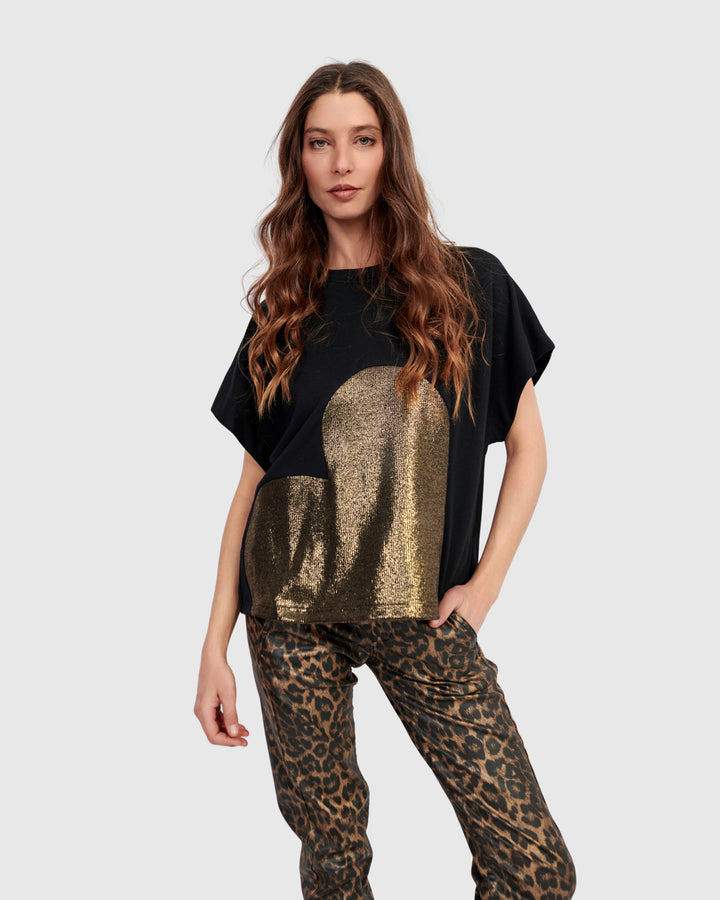 Lola Heart Tee, Gold