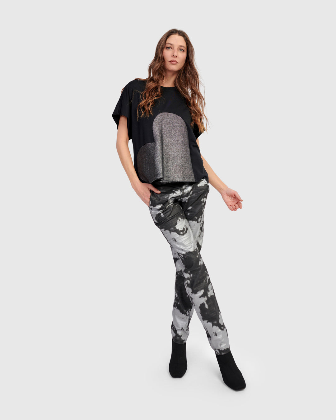 Lola Heart Tee, Silver