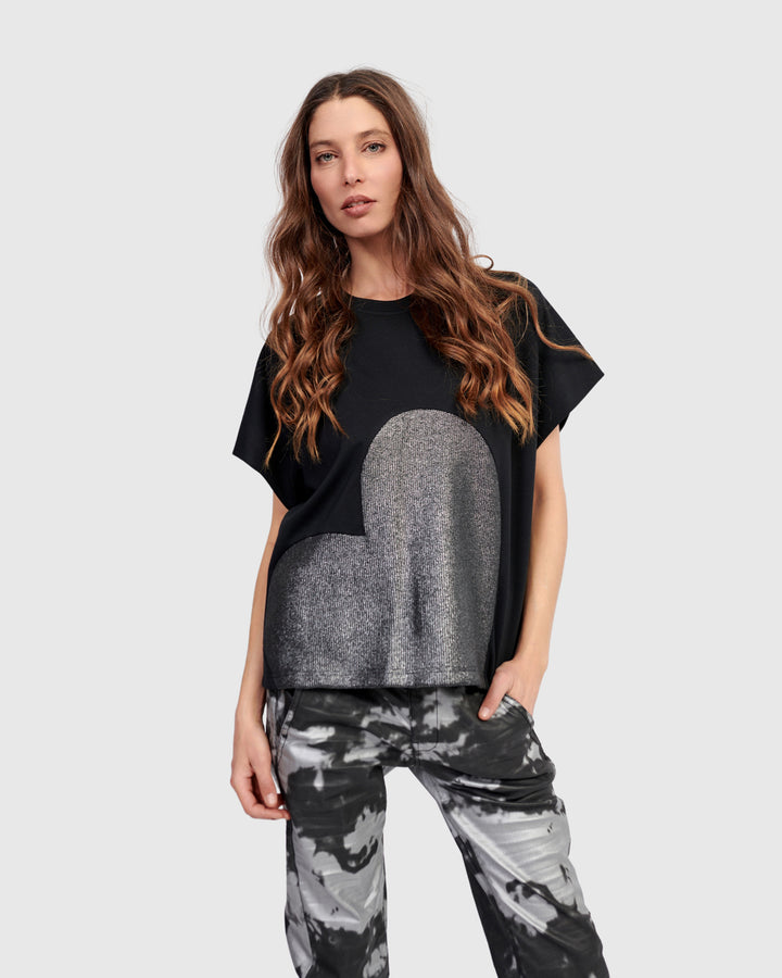 Lola Heart Tee, Silver