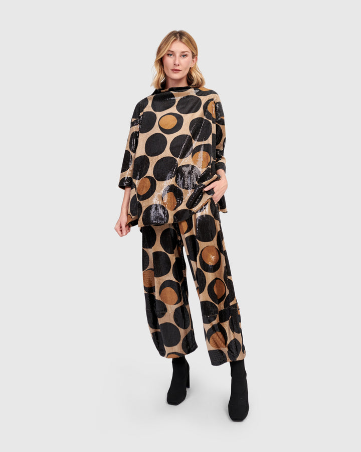 Shimmy Sequin Lantern Pants, Eclipse