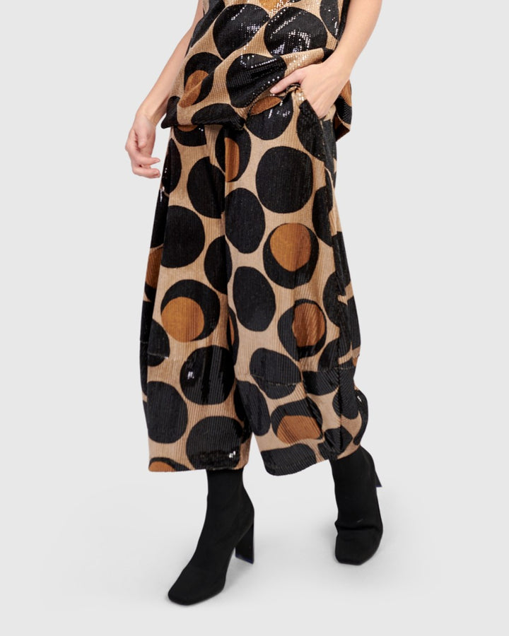 Shimmy Sequin Lantern Pants, Eclipse