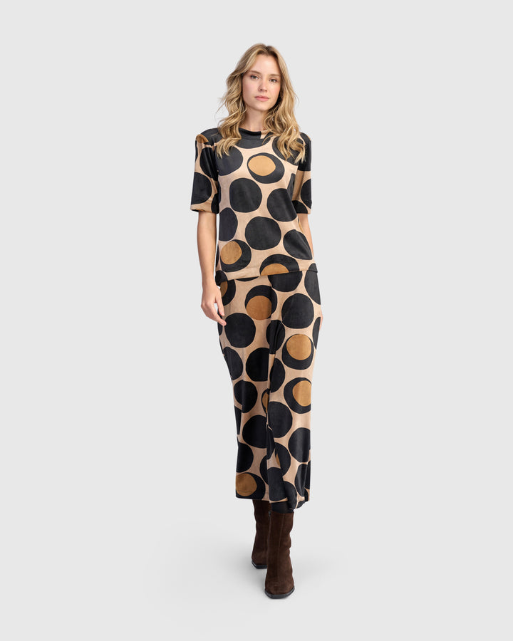 Uma Velvet Mockneck Tee, Eclipse
