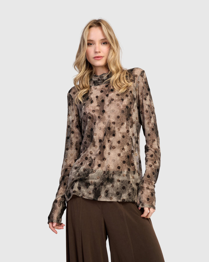 Oriel Mesh Turtleneck, Aquarelle