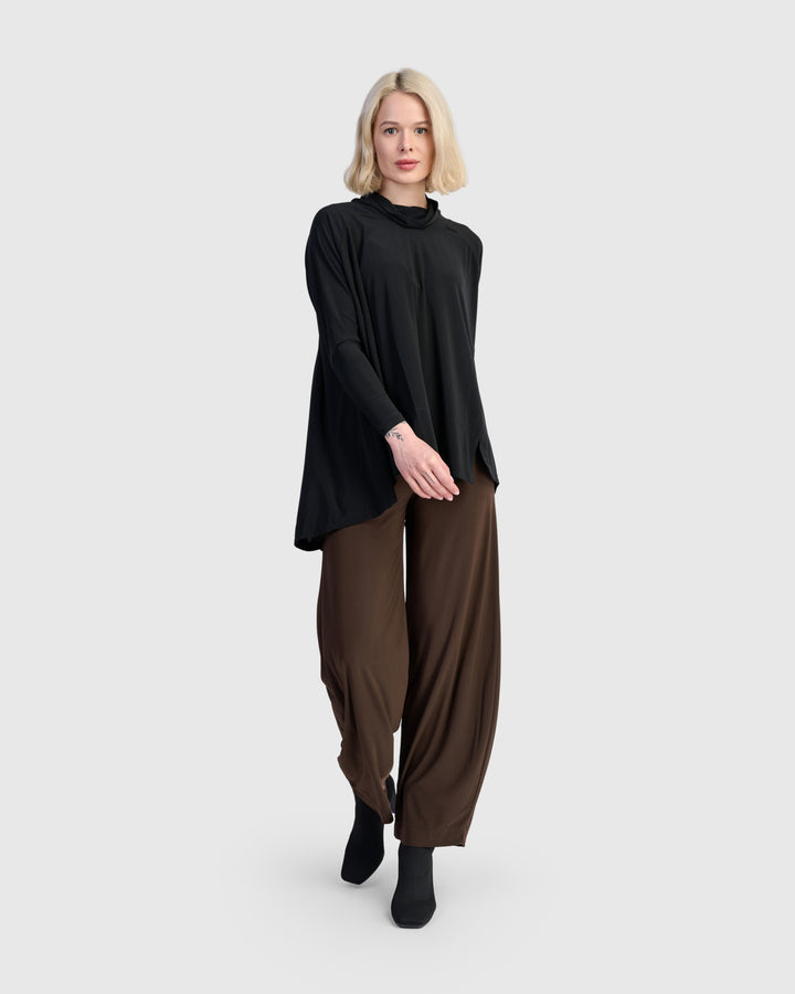 Essential Slinky Swing Turtleneck, Black