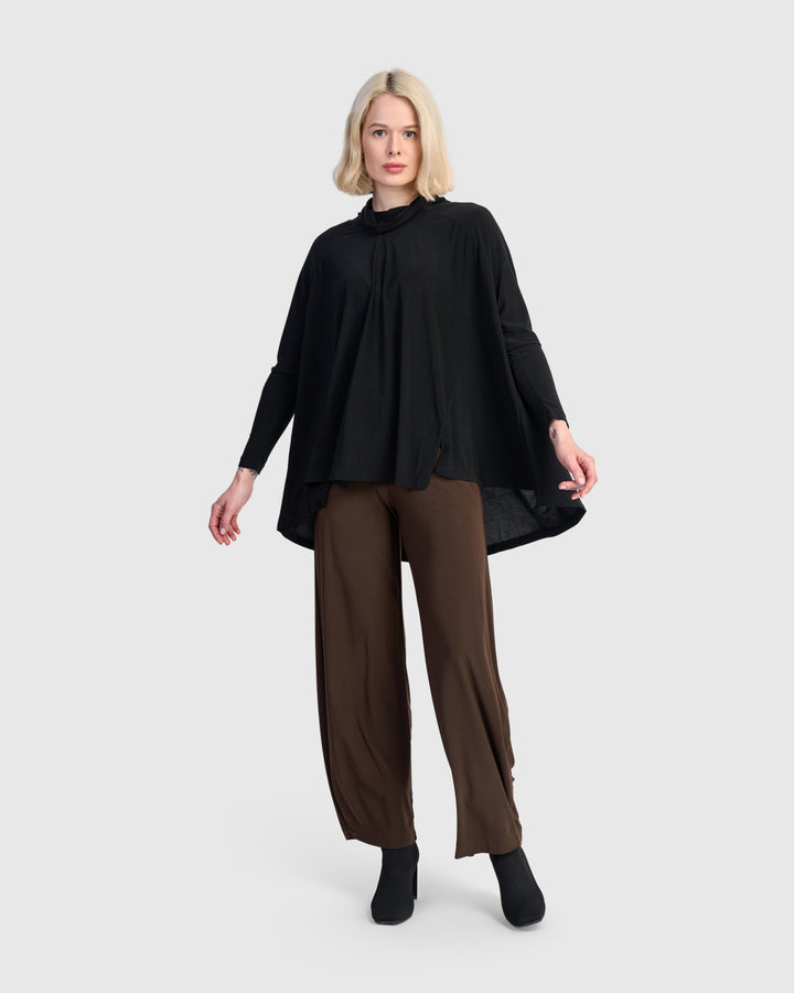 Essential Slinky Swing Turtleneck, Black