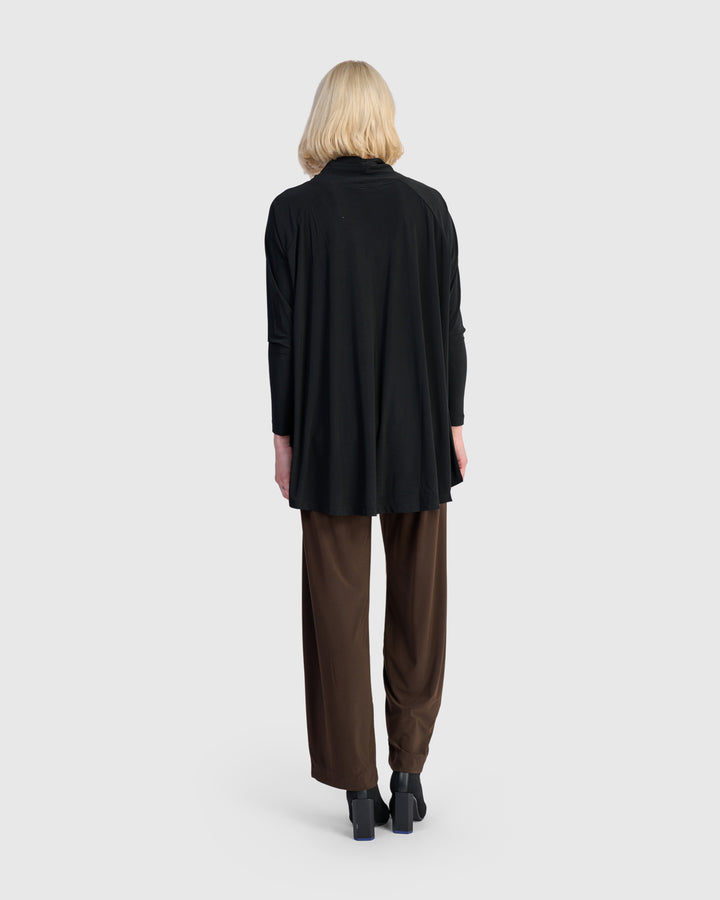 Essential Slinky Swing Turtleneck, Black