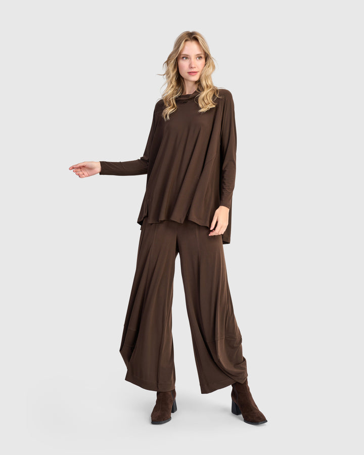 Essential Slinky Swing Turtleneck, Sepia