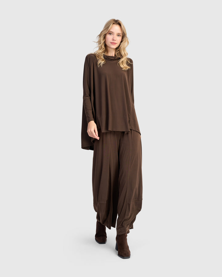 Essential Slinky Swing Turtleneck, Sepia