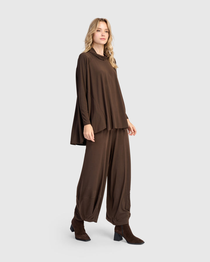 Essential Slinky Swing Turtleneck, Sepia